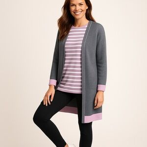 ❄️ T by Talbots | MIXED TEXTURE MARLED CARDIGAN XLP Petite